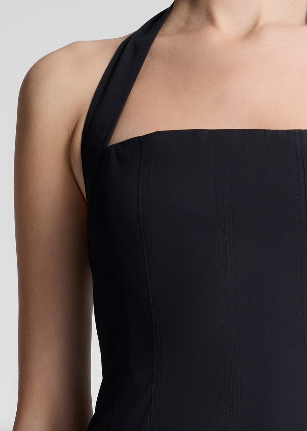 Natalie stretch cotton midi dress black