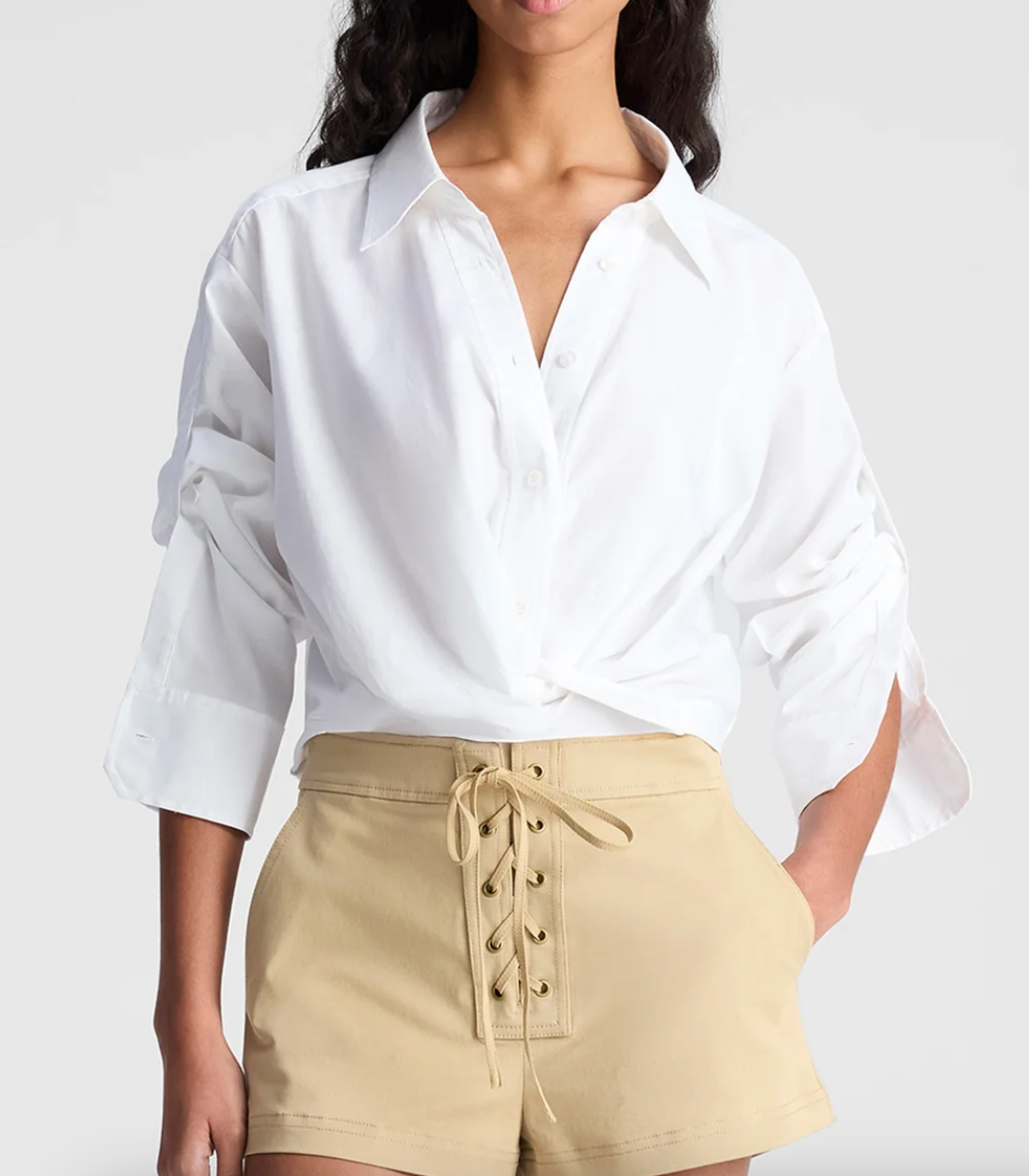 Leo cropped cotton shirt