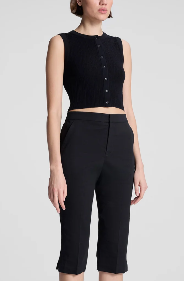 lottie cropped fine cotton knit top