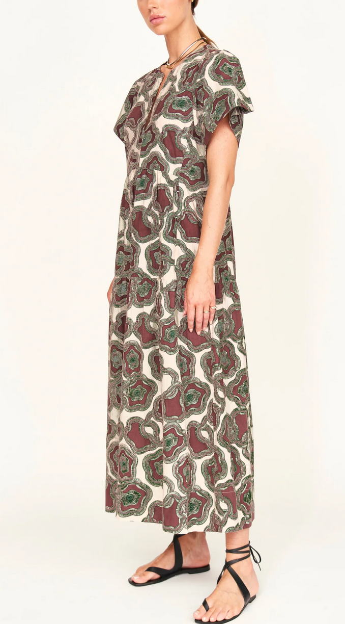 beacon hill dress in grappa puddles