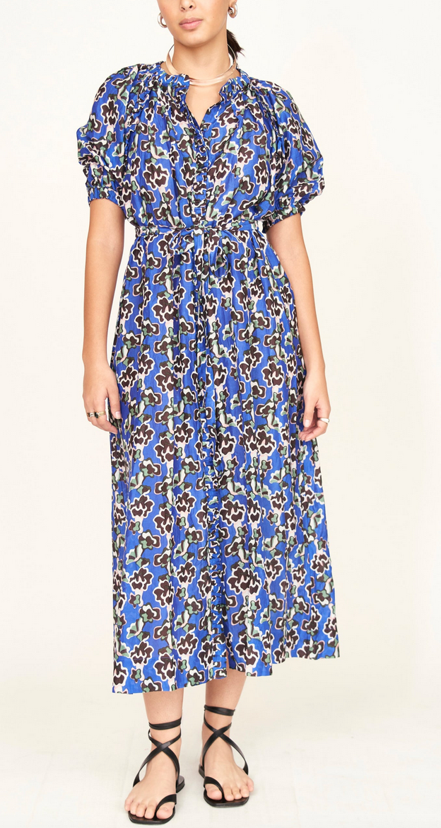 somerset dress in lapis wildflower