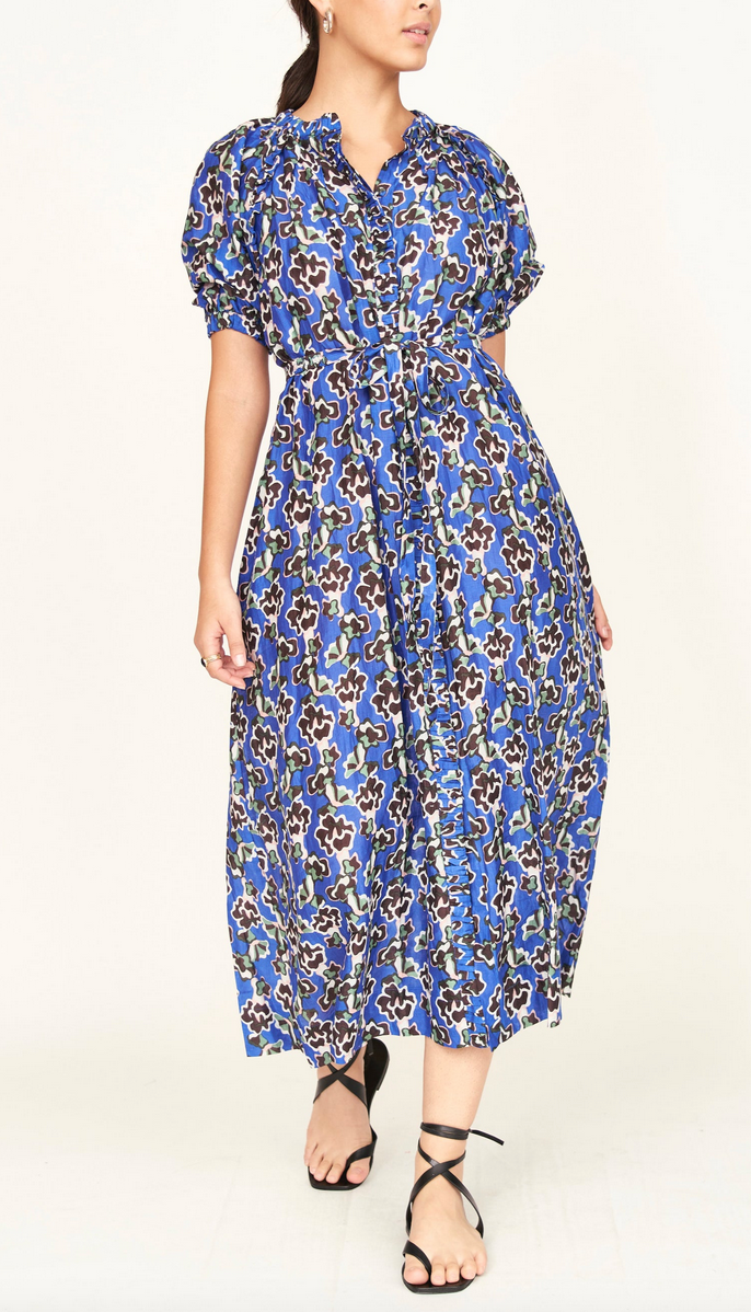 somerset dress in lapis wildflower