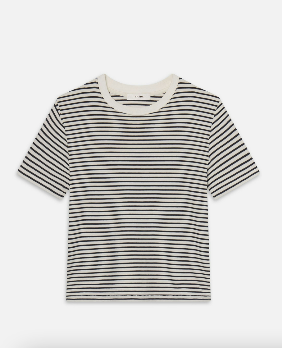 the baby tee navy multi