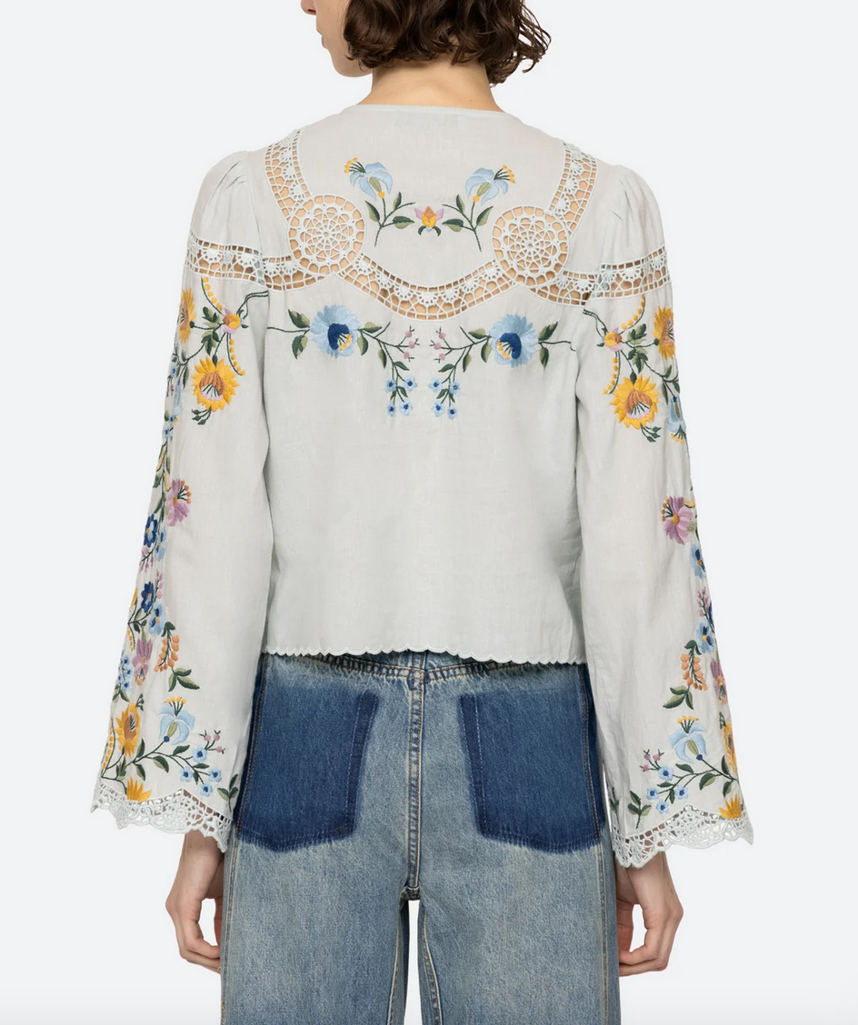 celia long sleeve top sky
