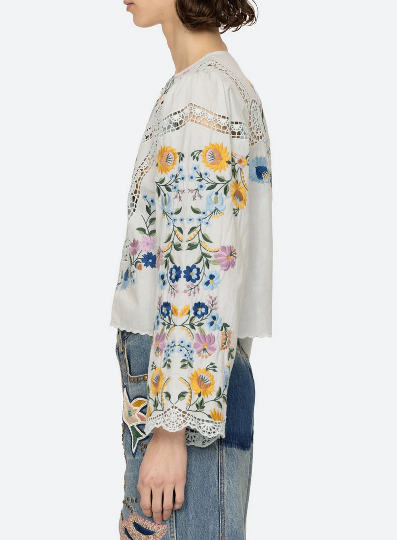 celia long sleeve top sky