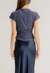 Mena rouched slit neck tank midnight navy