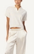 Mirabelle relaxed short sleeve cashmere polo gardenia