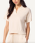 Mirabelle relaxed short sleeve cashmere polo gardenia