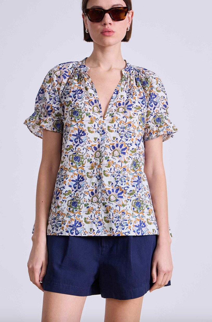 lo capo top batik floral cream