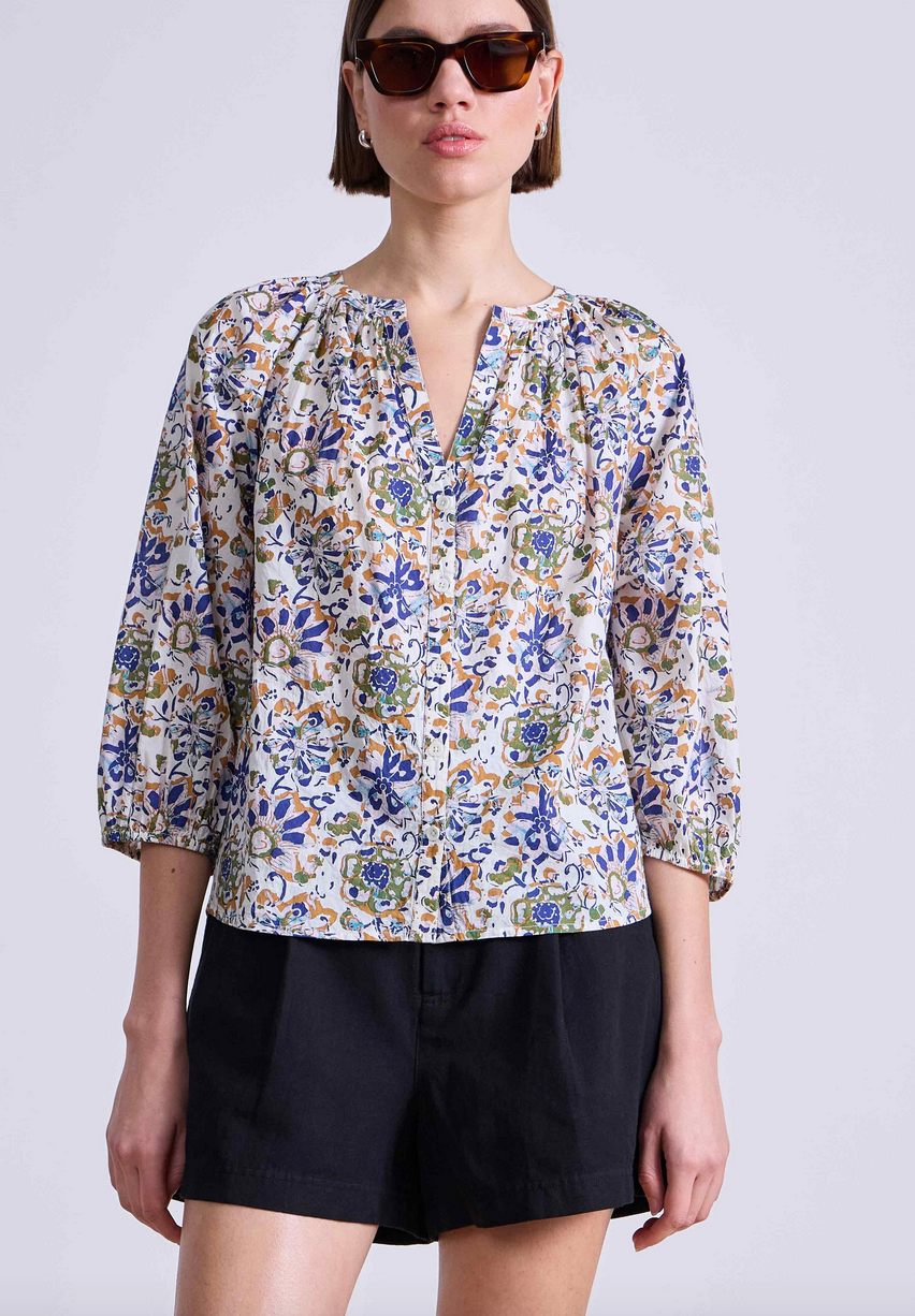 mitte top batik floral cream