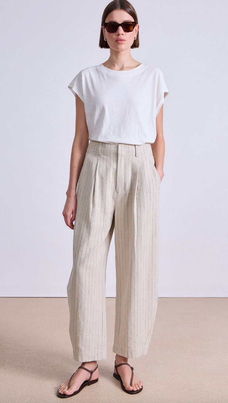 bari crop trouser striped flax