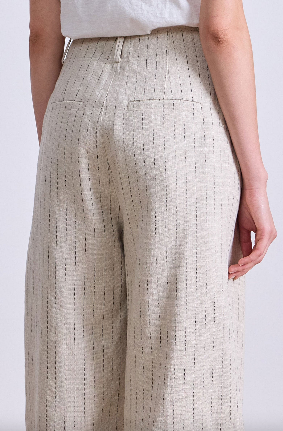 bari crop trouser striped flax