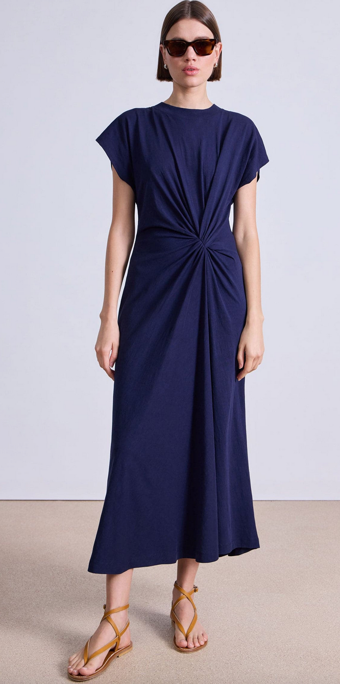 volta twist dress navy