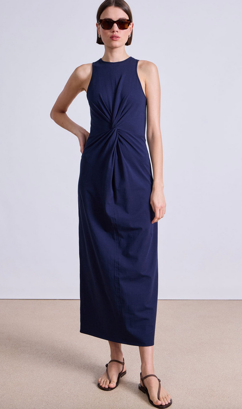 magna twisted tank dress navy