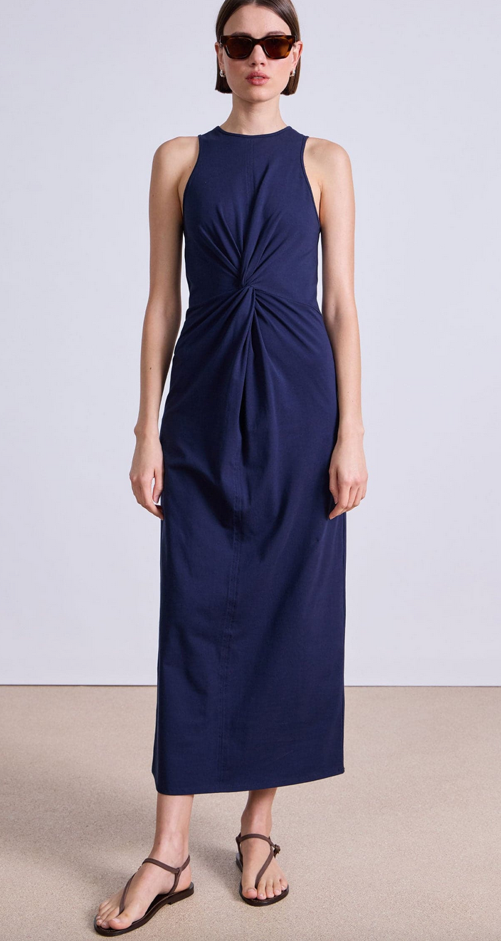 magna twisted tank dress navy
