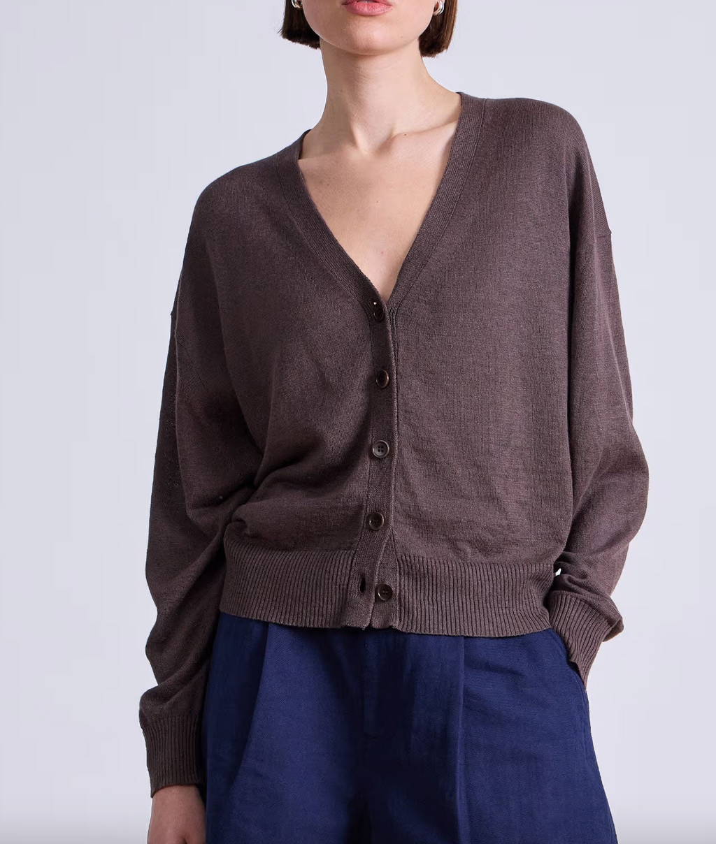 Fine weight cardigan espresso