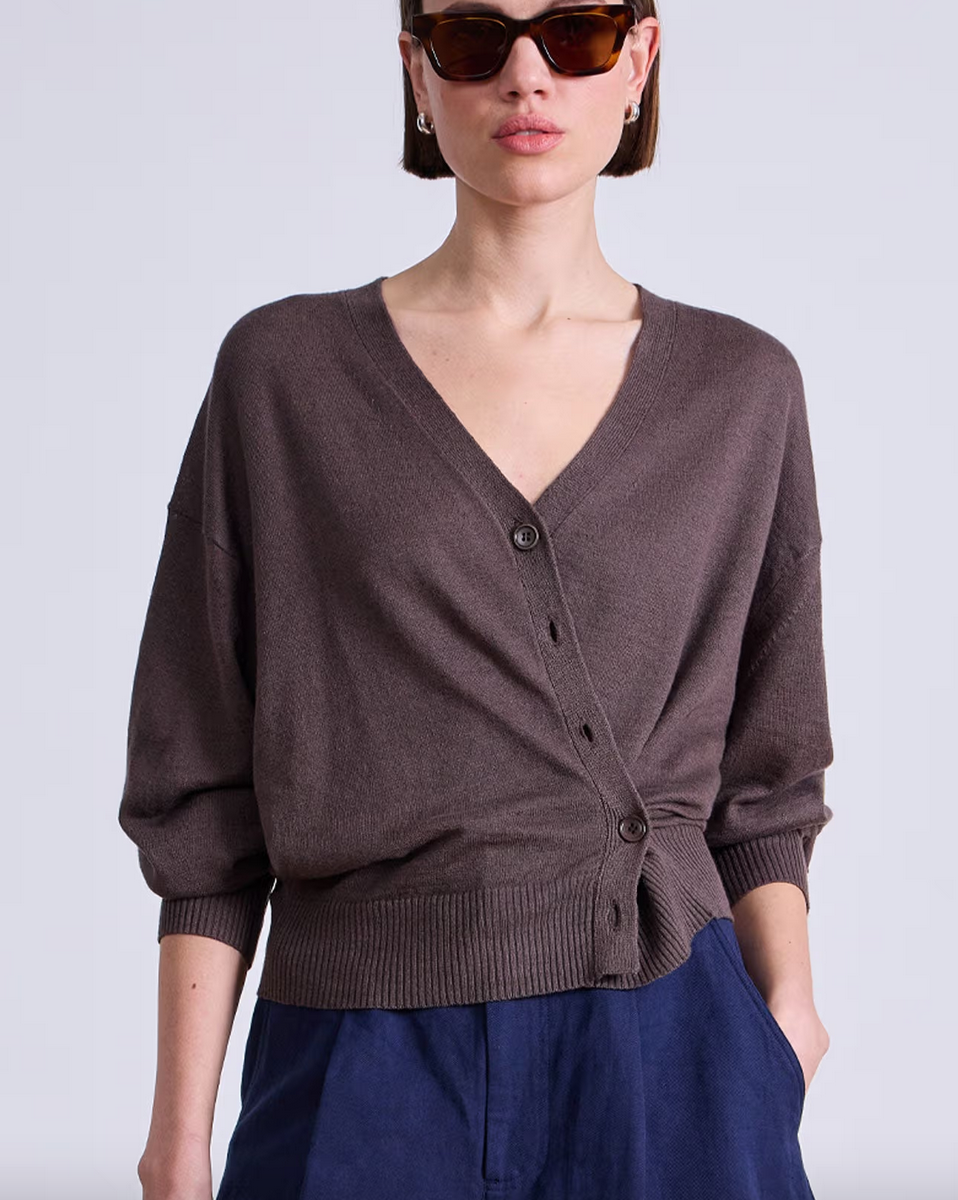 Fine weight cardigan espresso