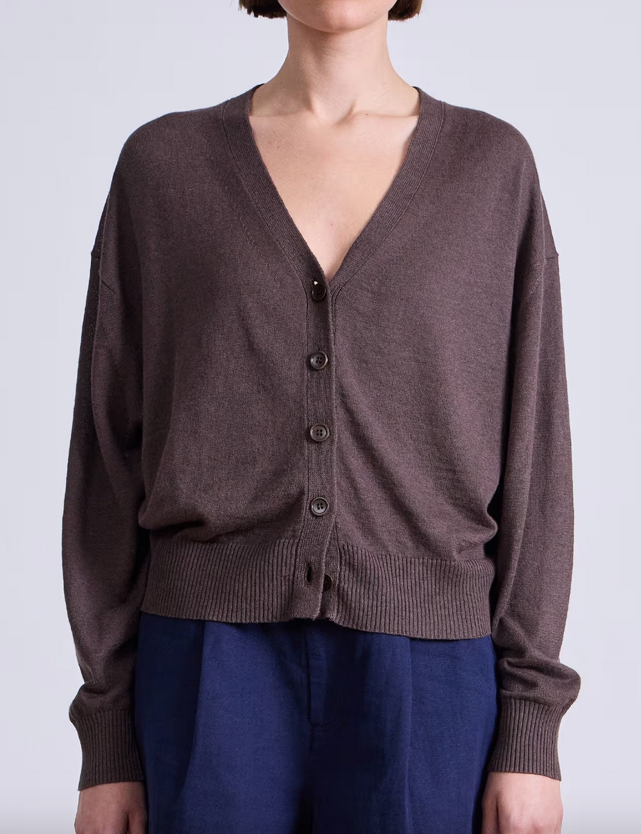 Fine weight cardigan espresso