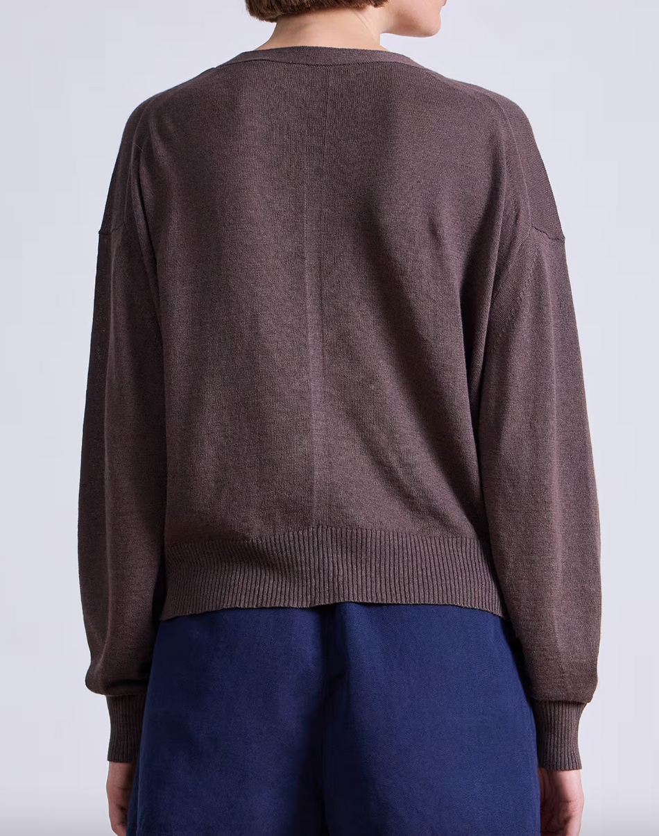 Fine weight cardigan espresso