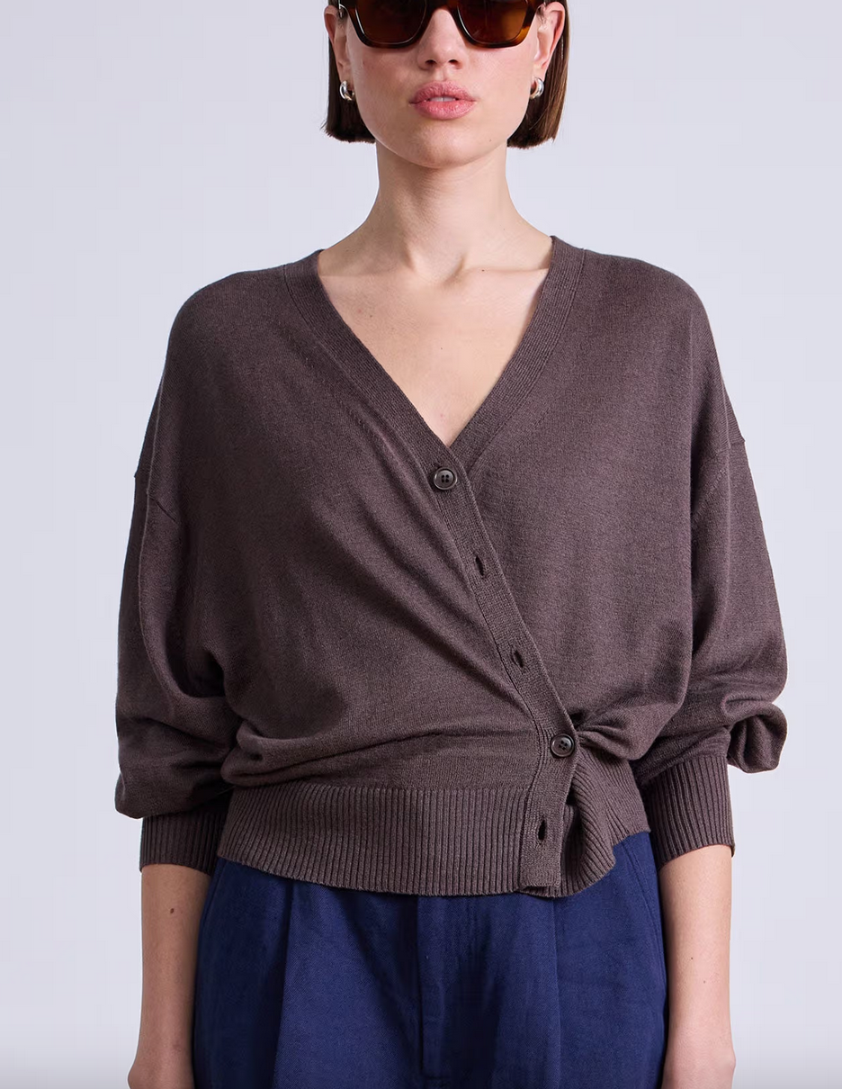 Fine weight cardigan espresso