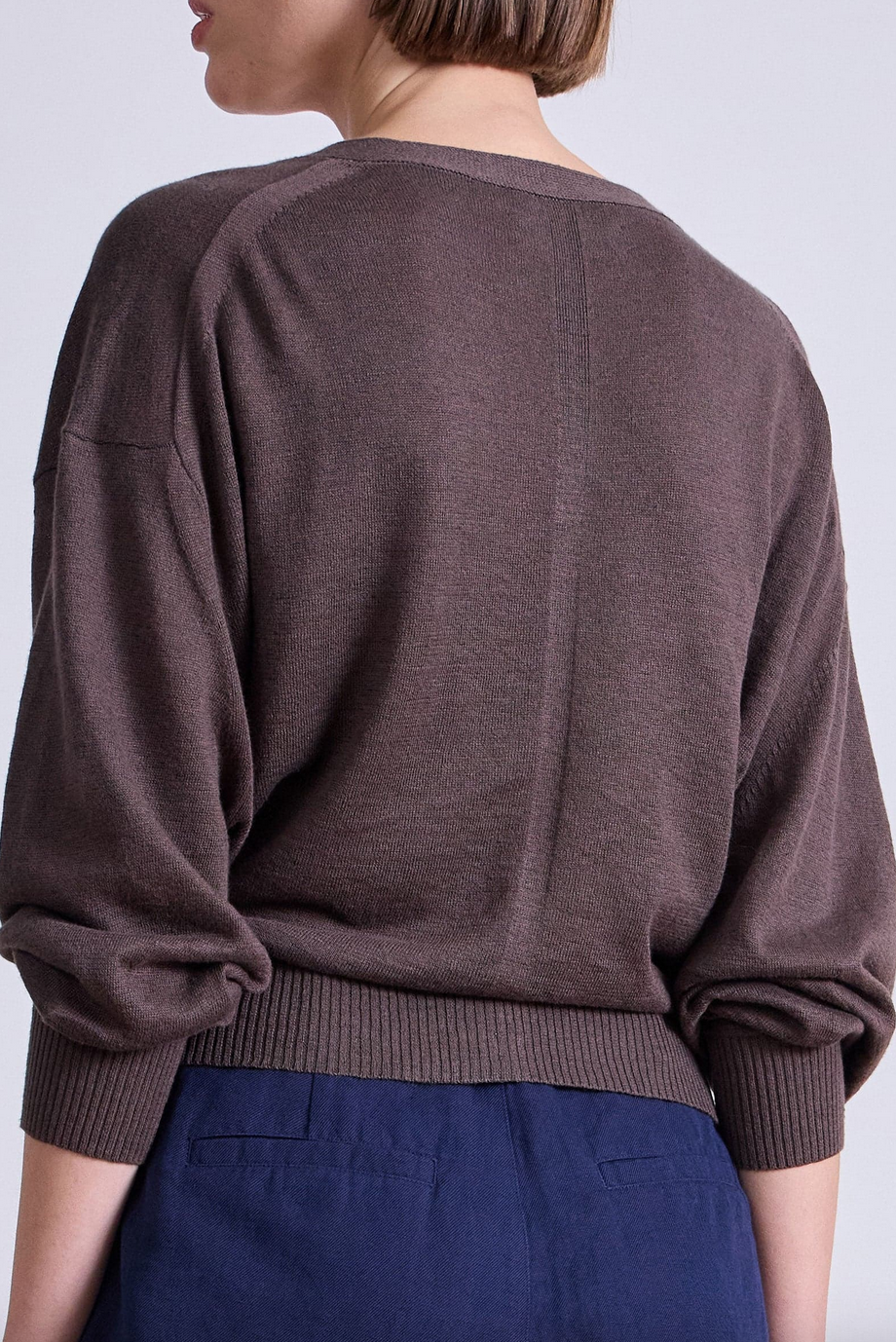 Fine weight cardigan espresso