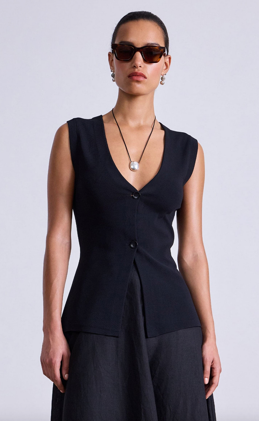 marca knit top black