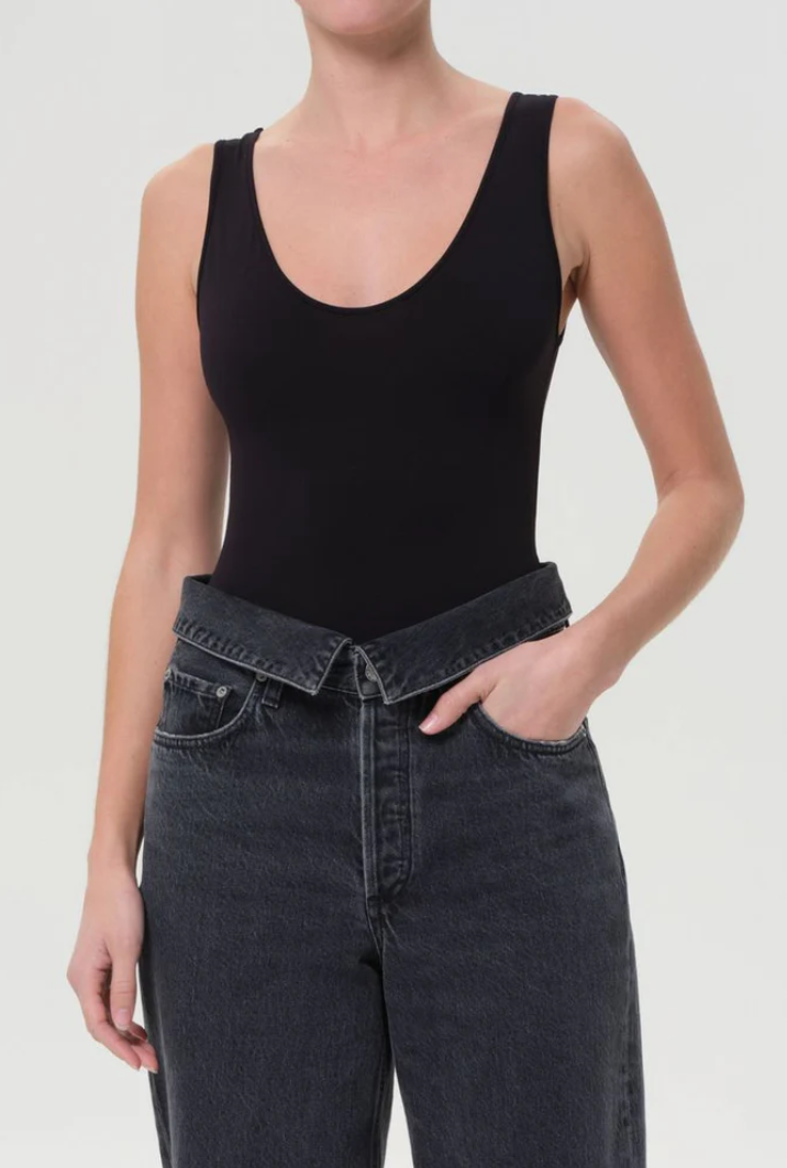 tora tank bodysuit in black