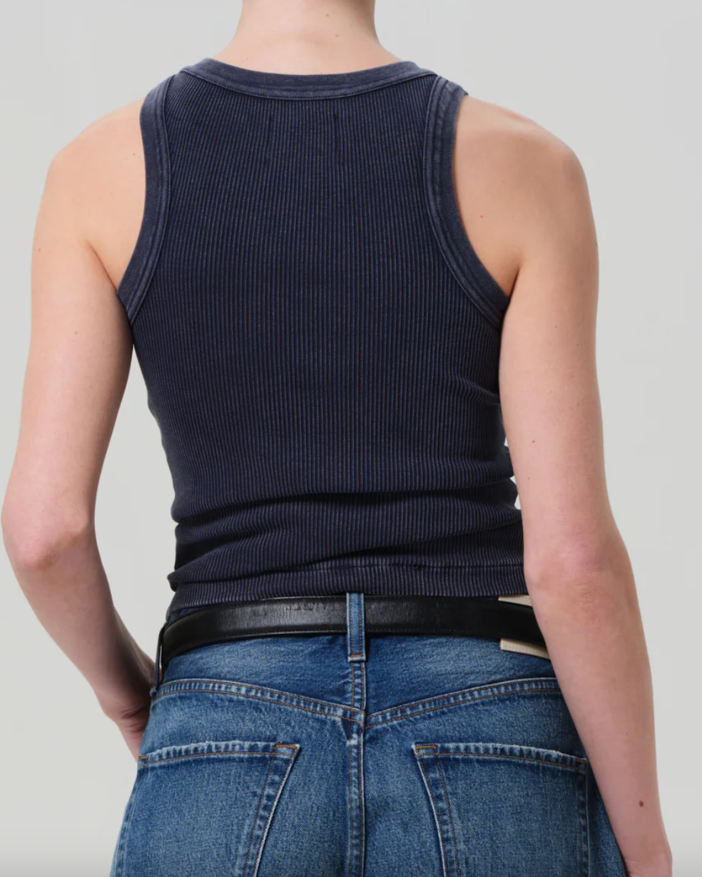 isabel ribbed tank mineral navy