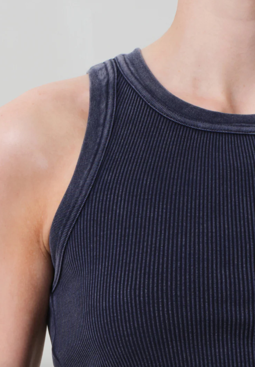 isabel ribbed tank mineral navy