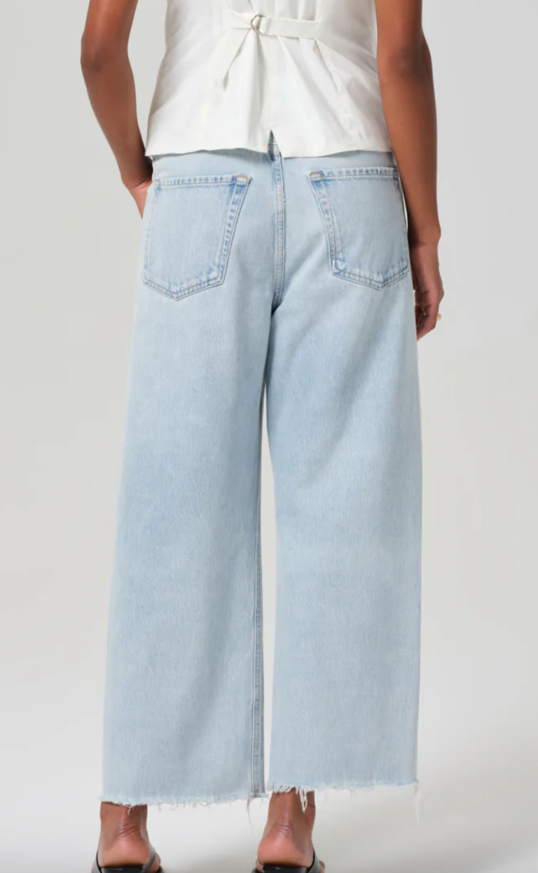 ayla raw hem crop in sailor