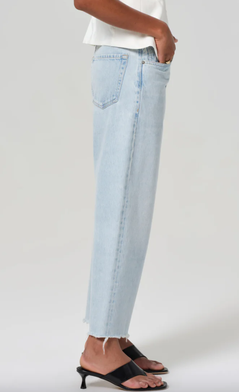 ayla raw hem crop in sailor