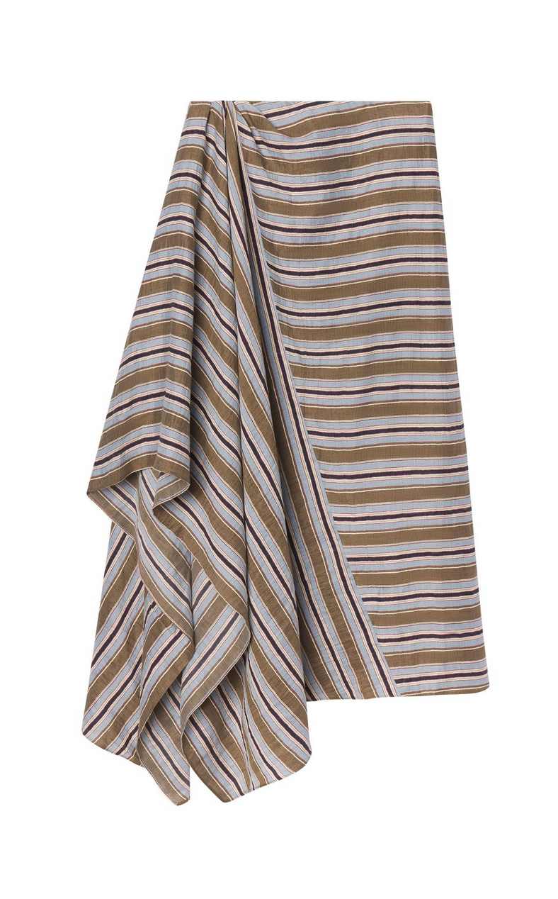 Lota striped linen midi skirt hazel