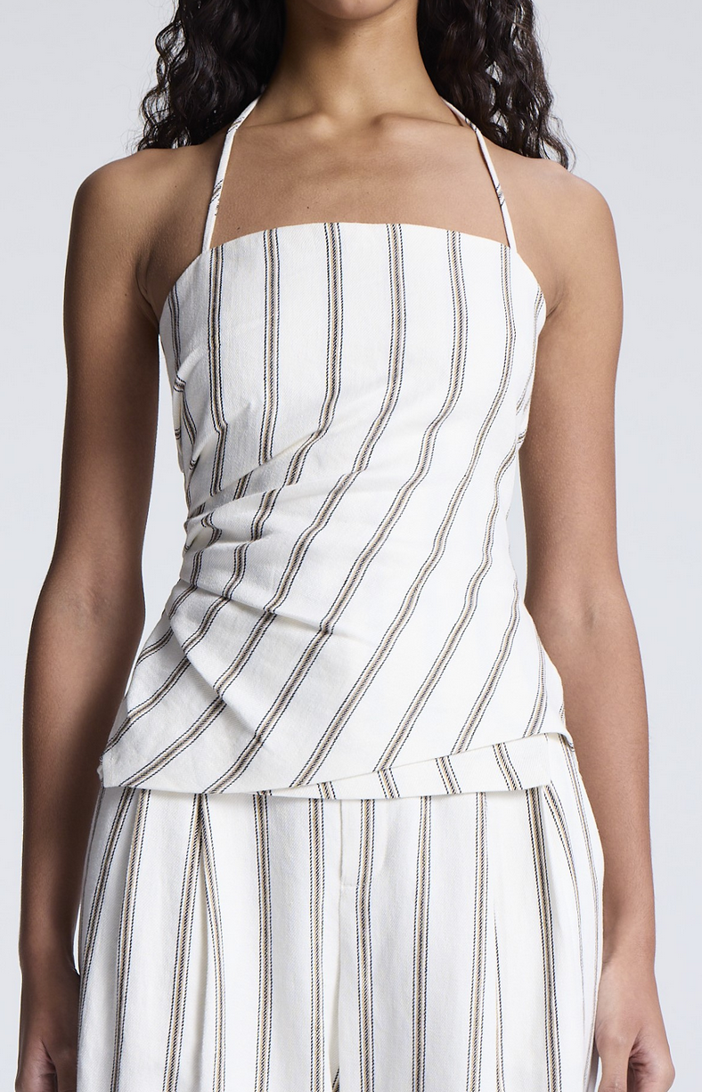 charlotte linen halter top cream