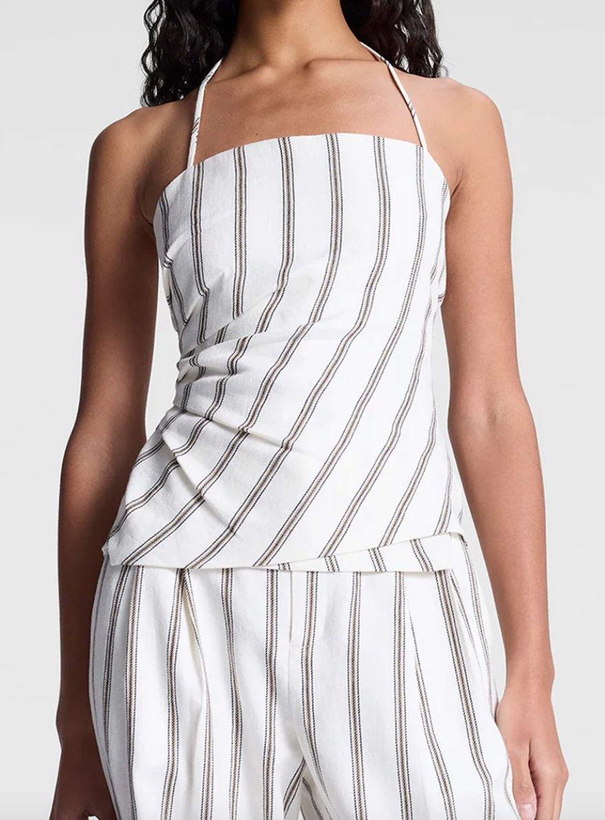 charlotte linen halter top cream