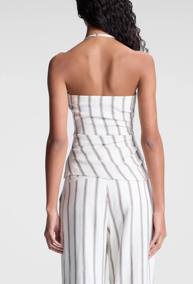 charlotte linen halter top cream