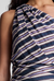 Lyn striped linen midi dress navy