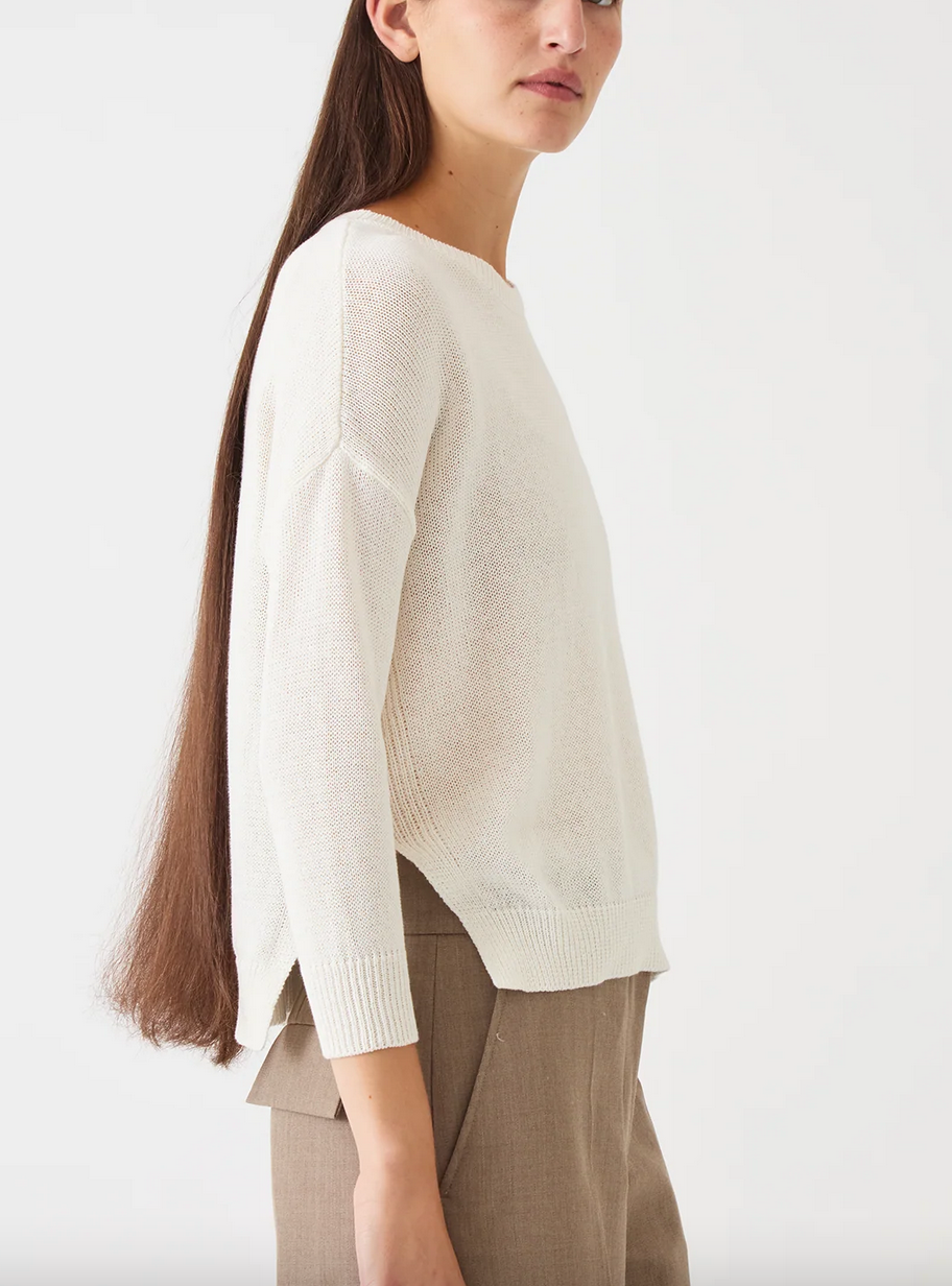 Nadin cotton linen sweater off white