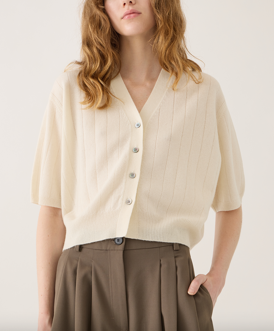 joan cashmere cardigan ivory