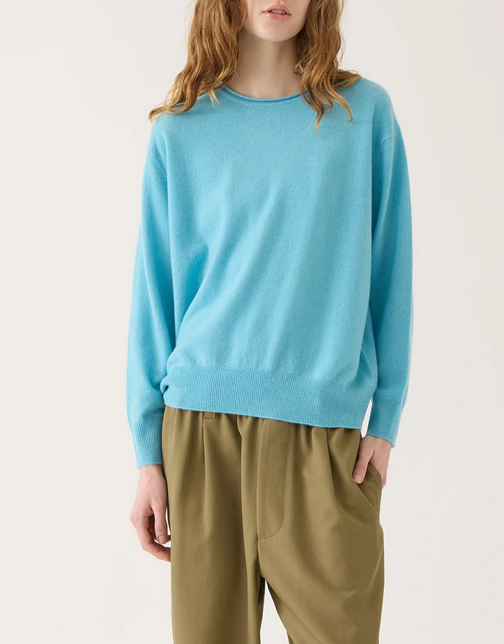 coco cashmere sweater ocean blue