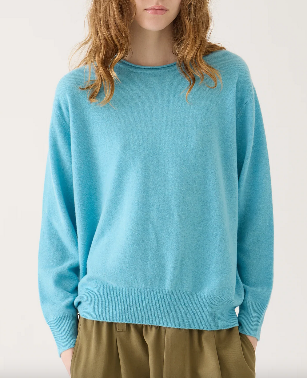 coco cashmere sweater ocean blue