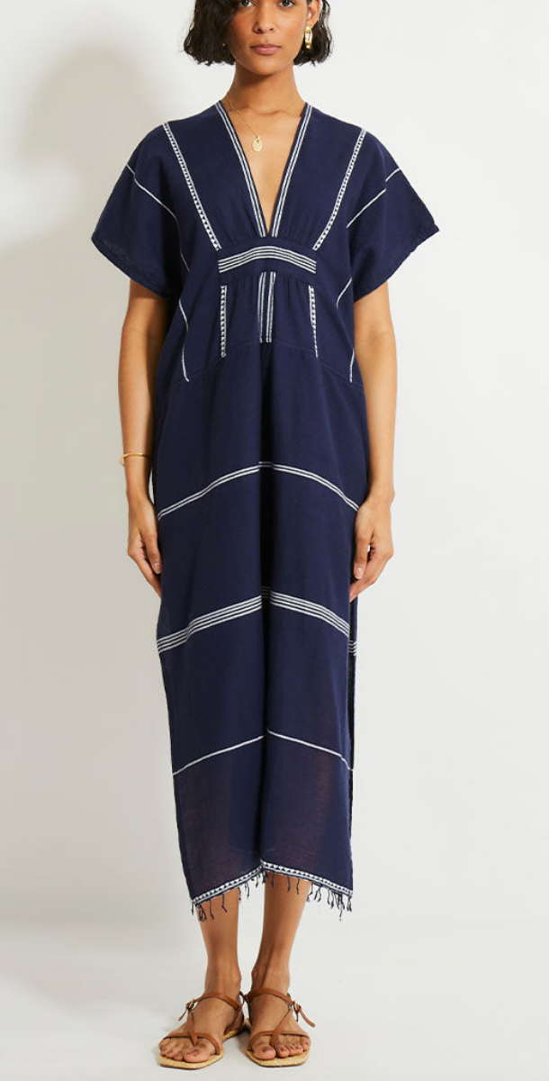 Gasira v-neck caftan Nunu navy