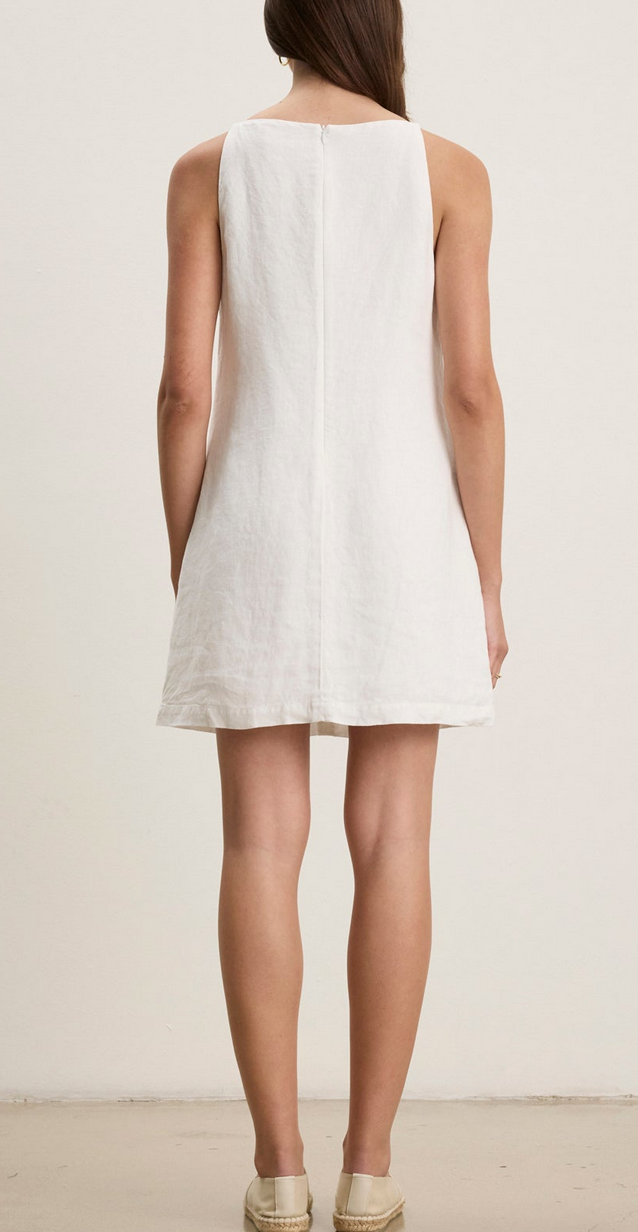 nara linen dress chalk