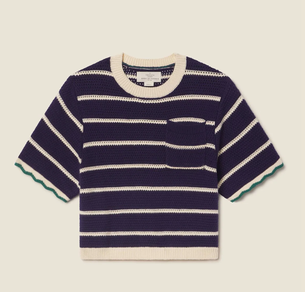 jules sweater t-shirt navy/antique white stripe