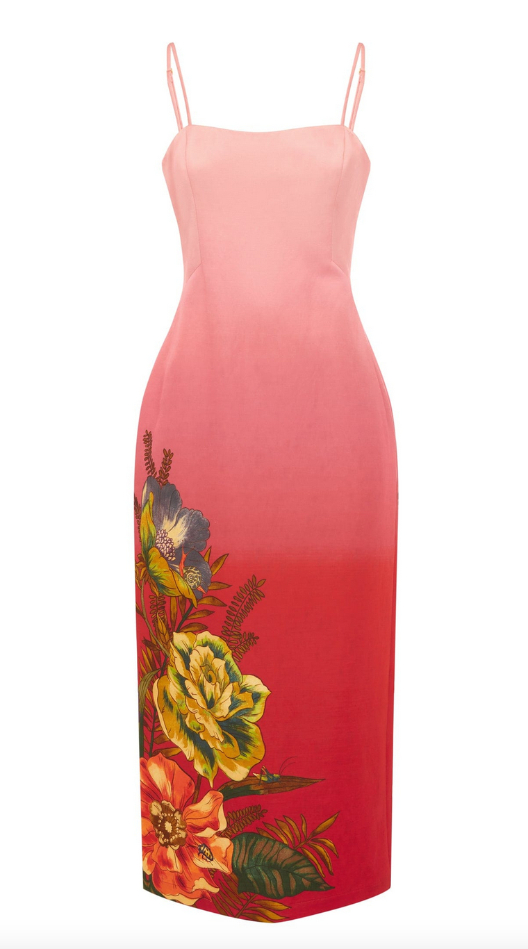 Inez midi dress pink ombre