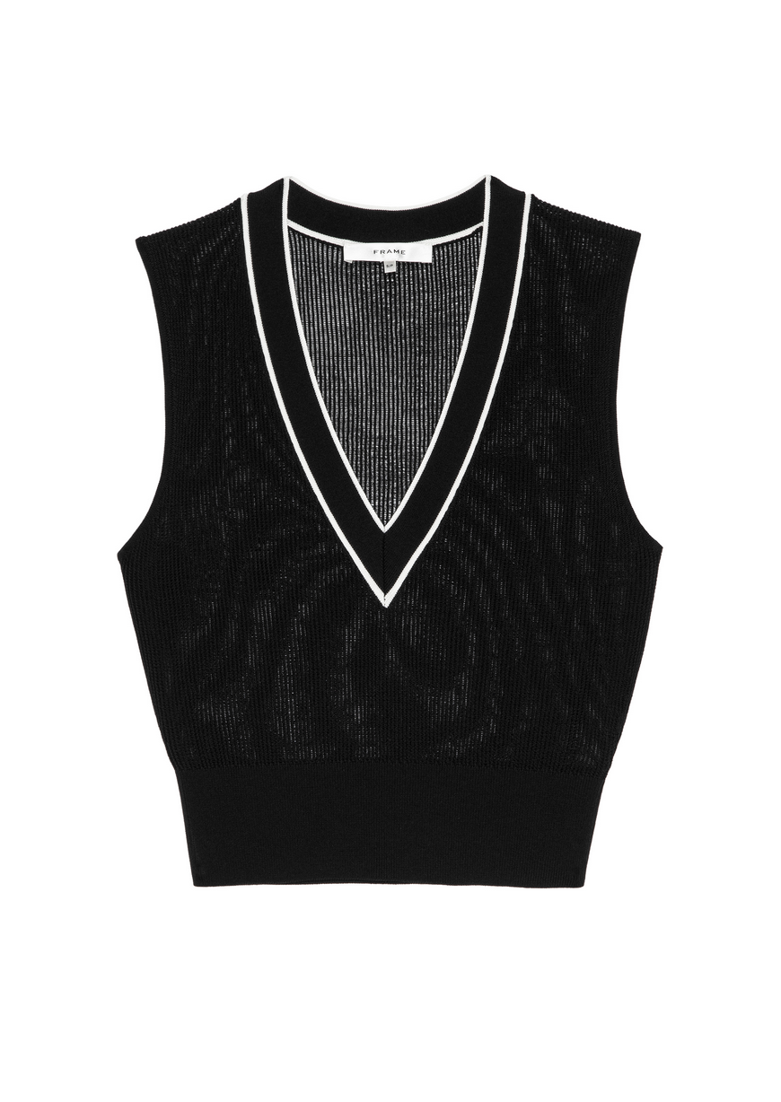 the varsity vest black