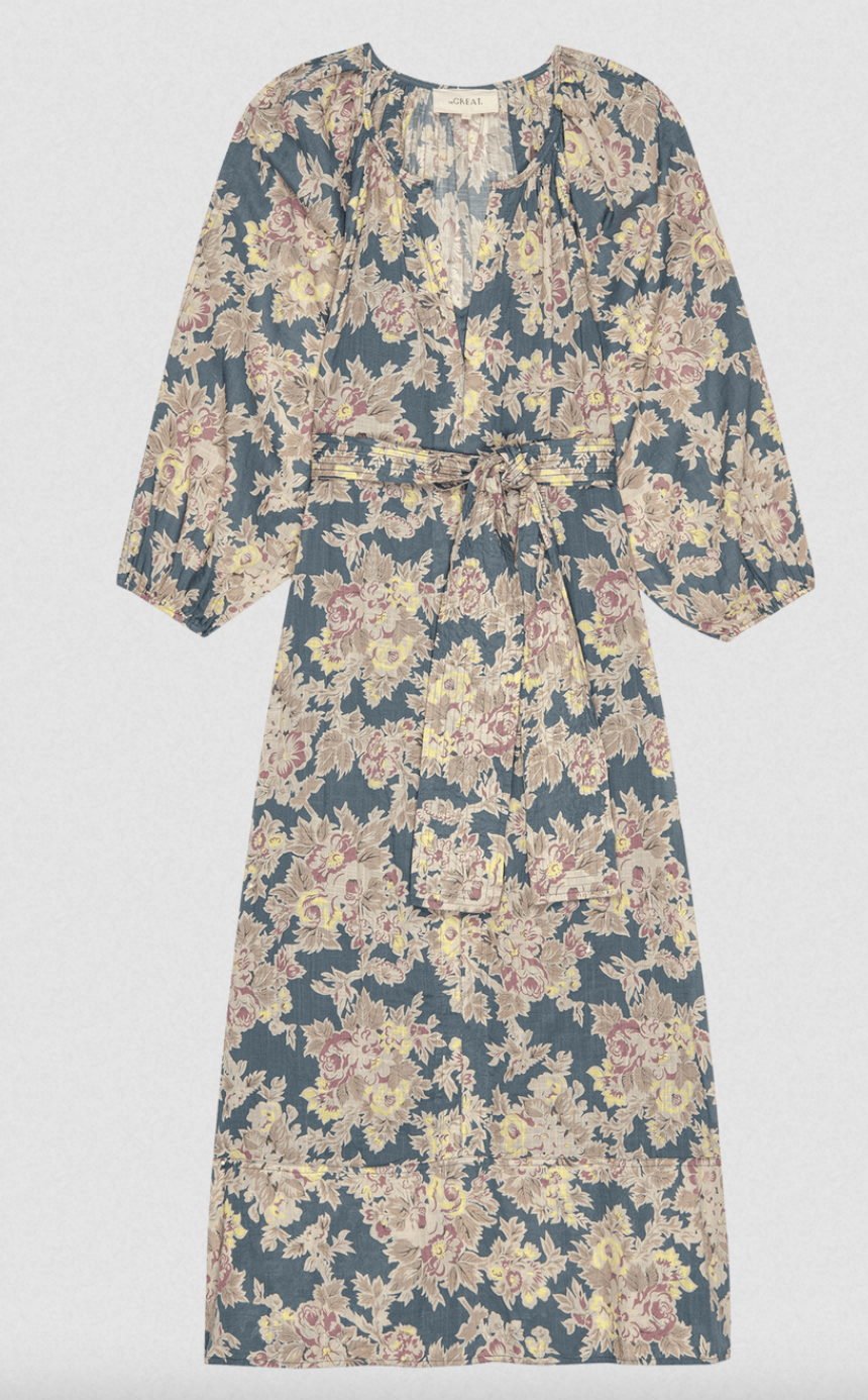 the pampas dress indigo floral
