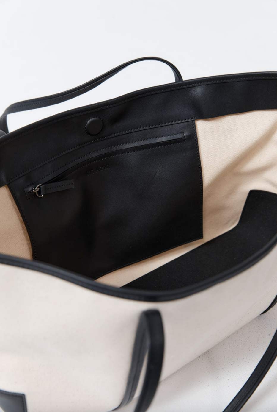 Bateau tote leather trimmed canvas tote bag