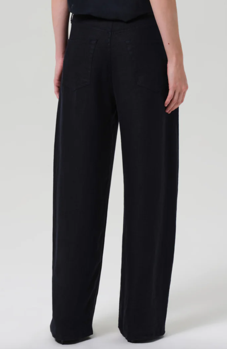 Brynn drawsteing linen trouser in true navy