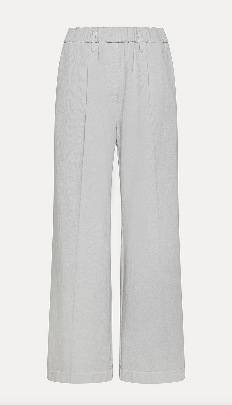 fluid cotton bull regular waist pants gris