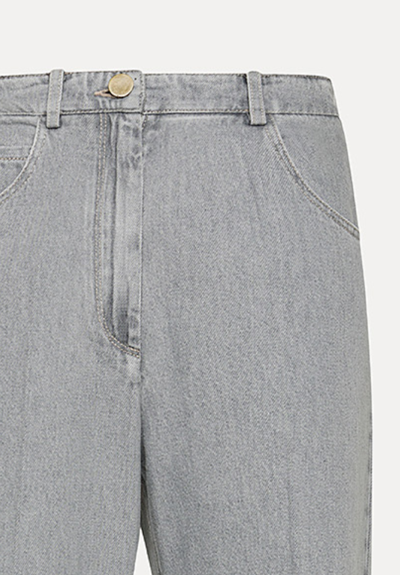 grey denim regular waist pants stone